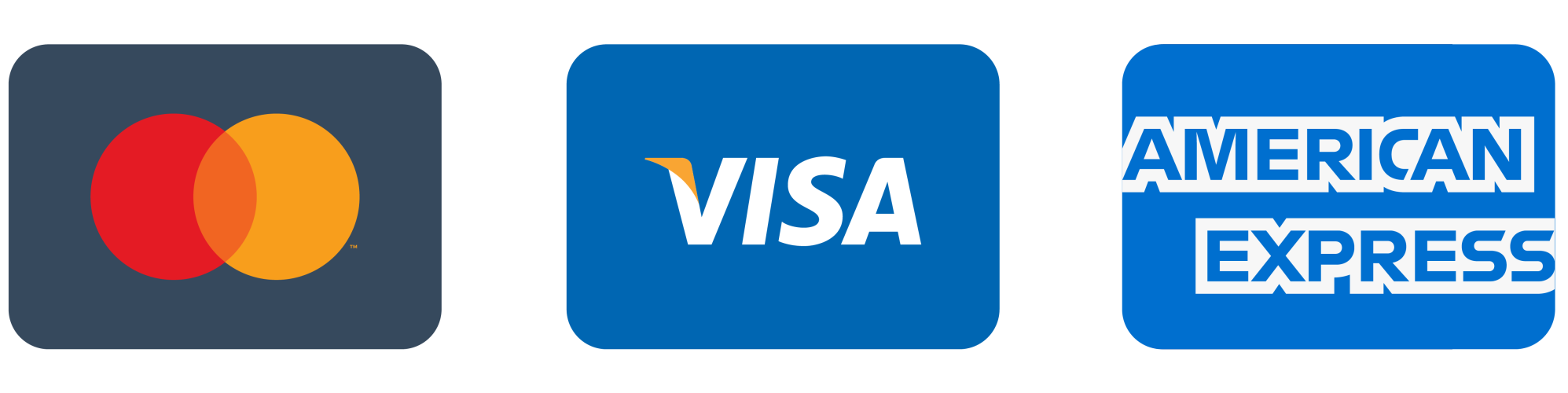 Vi accepterer Visa og Mastercard