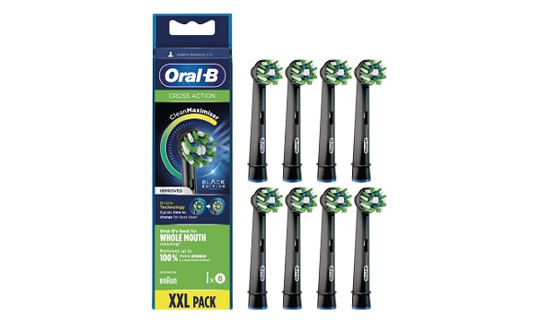 Oral-B CrossAction Black Refill Heads 8 pack