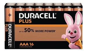 Duracell Plus Power AAA 16 Pakke af Batterier