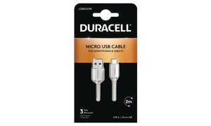 Duracell 2m USB-A til Micro USB-kabel