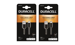 Duracell 1m+2m USB-A til Lightning-kabel