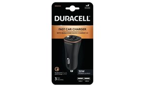 Duracell 18W + 12W USB-A opladning i bilen